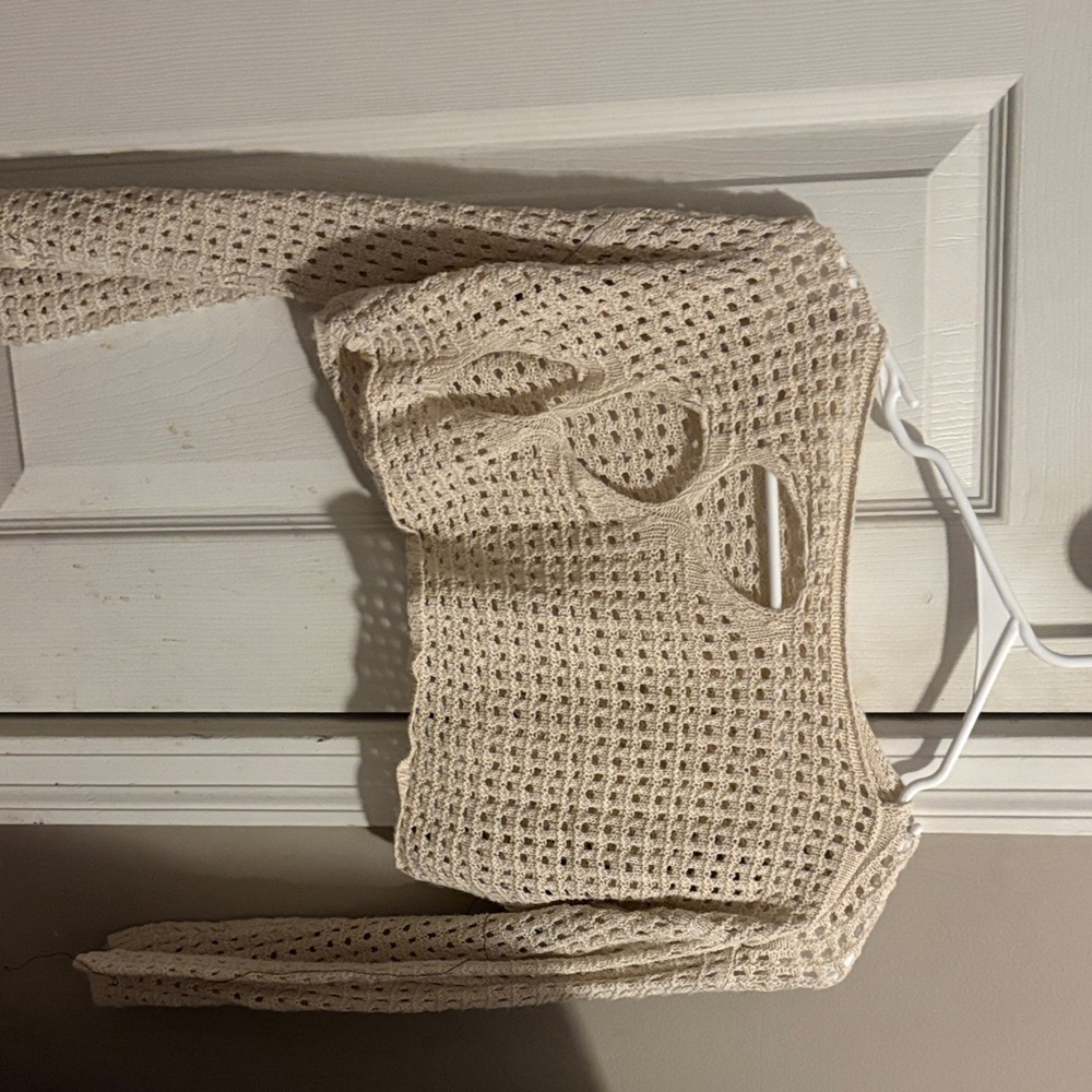 Cream Knit Cropped Sweater